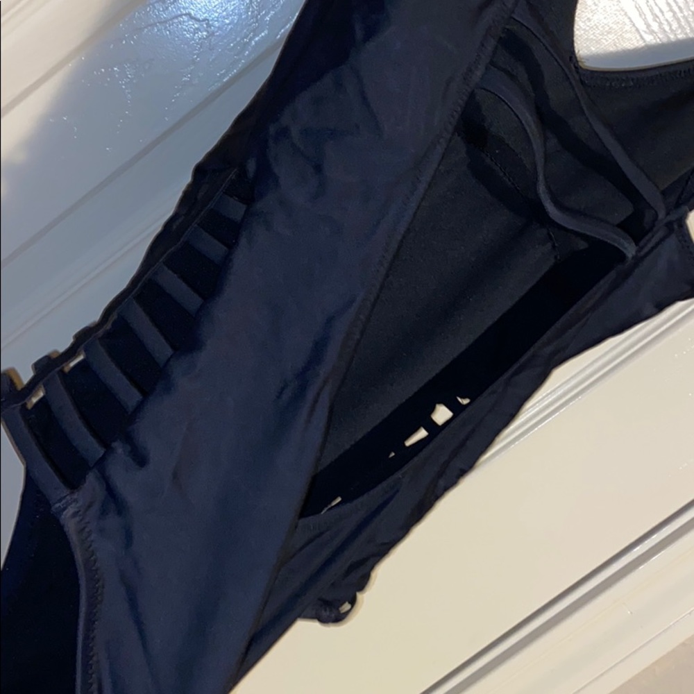 Black open back one piece bathing suit - Picture 5 of 7